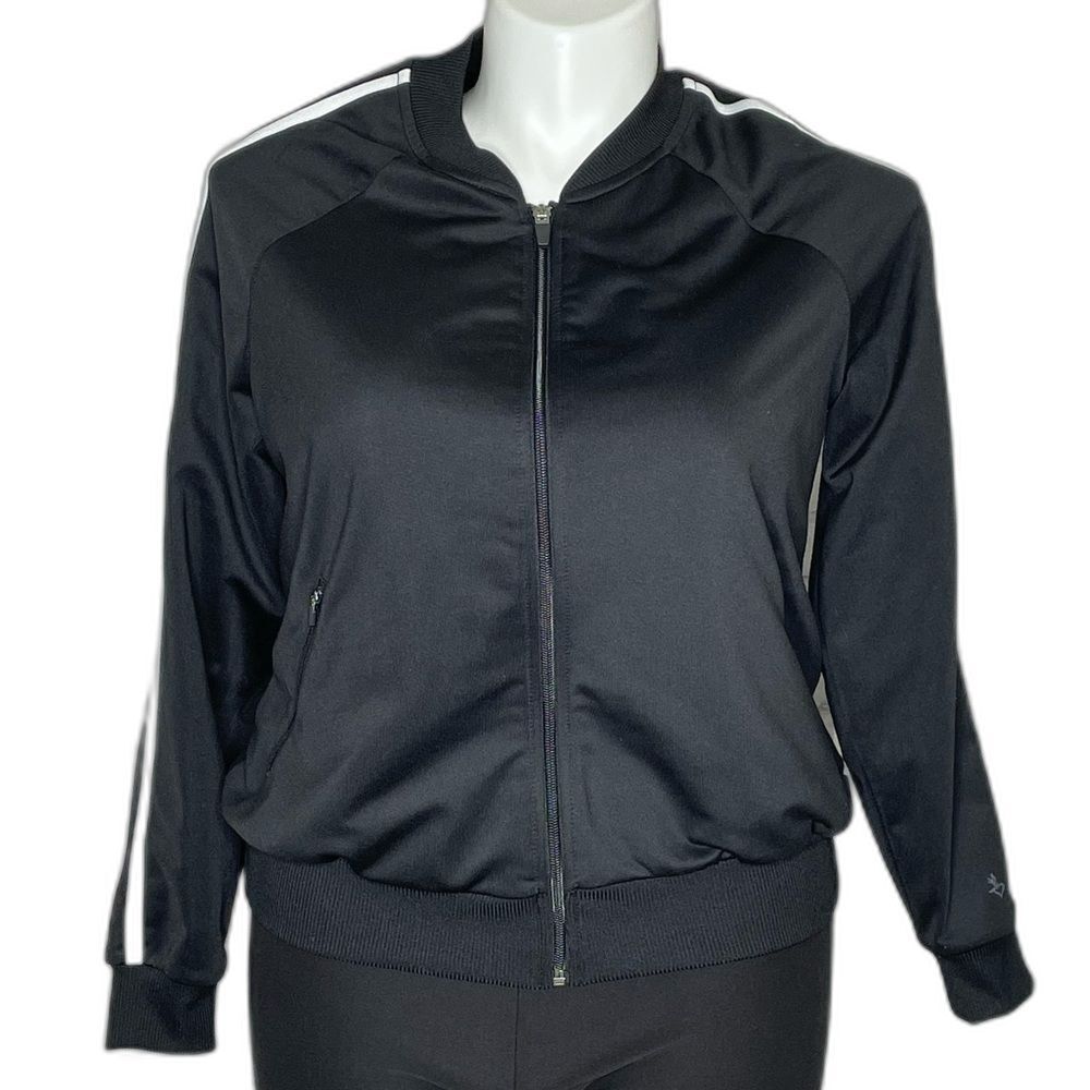 Torrid black & white stripe active track jacket 00 m/l